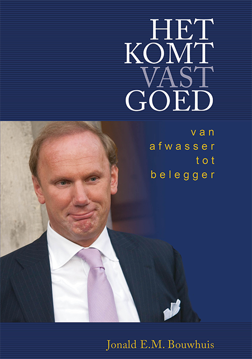 De blauwe omslag van Het komt VastGoed van Jonald E.M. Bouwhuis.