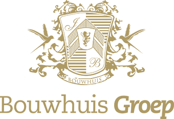Het gouden wapenlogo van Bouwhuis Groep.